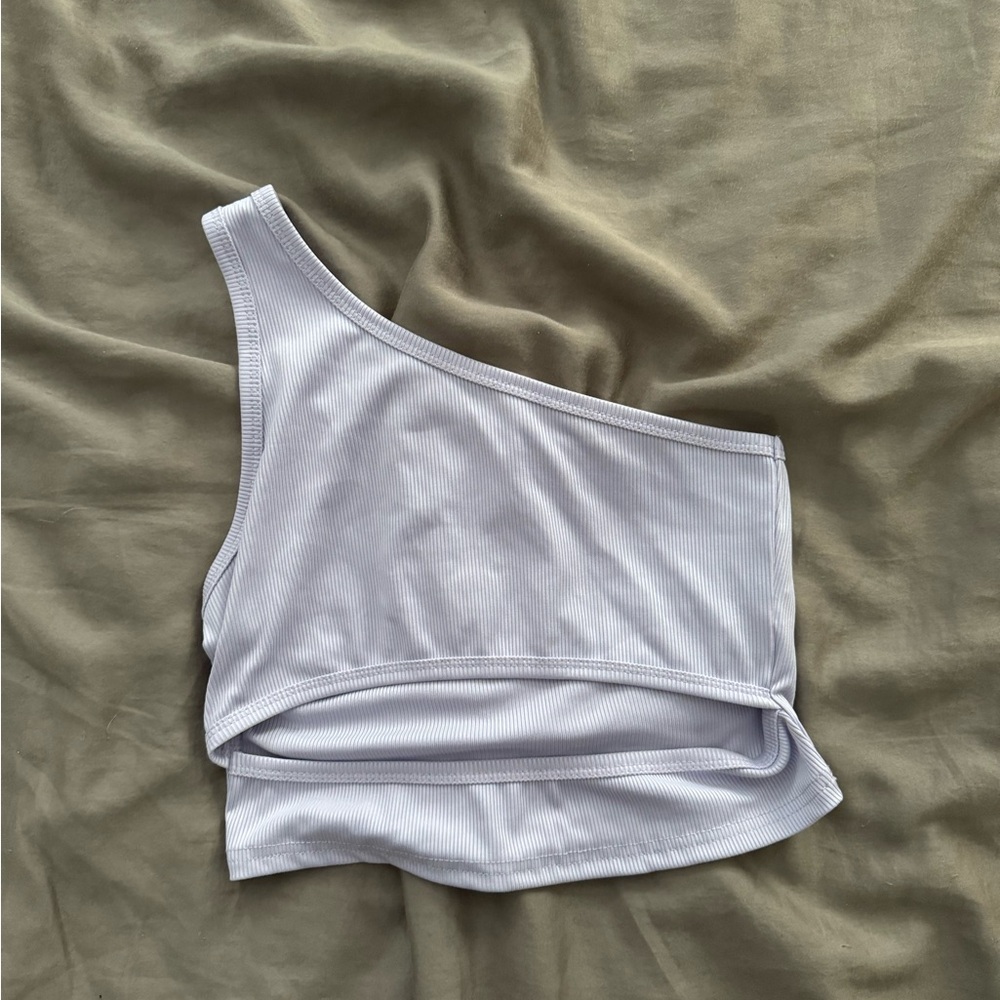 Purple Shein one shoulder tank top
